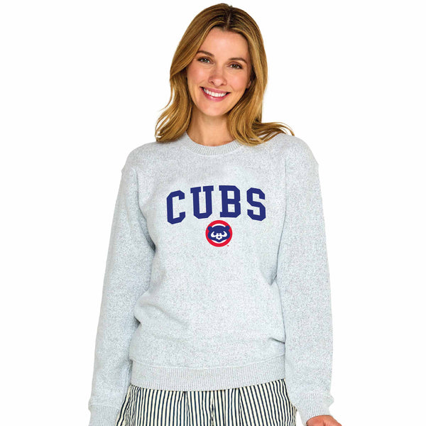 Chicago Cubs Soft As A Grape Women's Nantucket Crewneck Sweatshirt