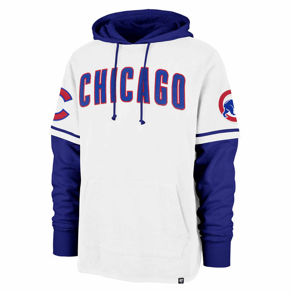 Chicago Cubs 47 Brand White Trifecta Shortstop Hooded Sweatshirt
