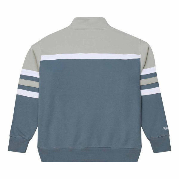 Chicago Cubs Mitchell & Ness Thunderstorm Head Coach Quarter Zip Sweatshirt