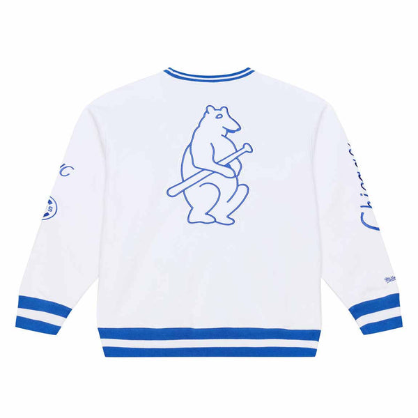 Chicago Cubs Mitchell & Ness Arctic White Crewneck Sweatshirt