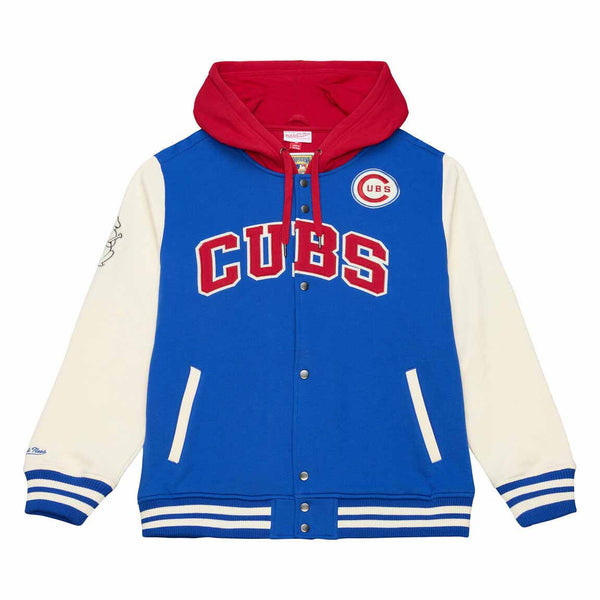 Chicago Cubs Mitchell & Ness Courtside Fleece Button Up Jacket