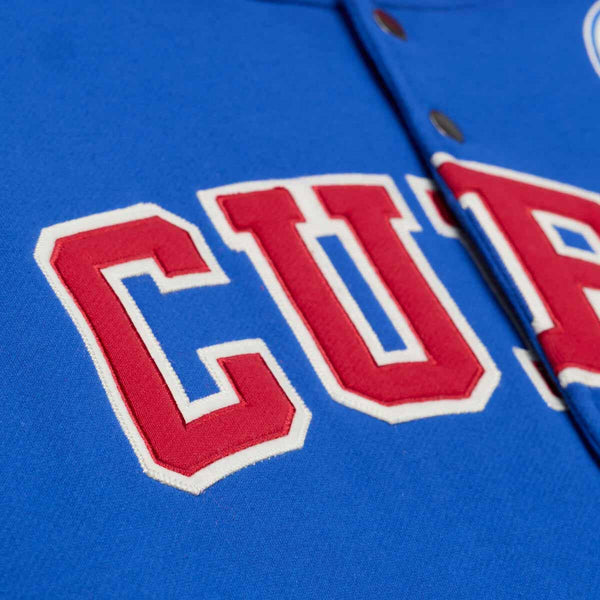 Chicago Cubs Mitchell & Ness Courtside Fleece Button Up Jacket