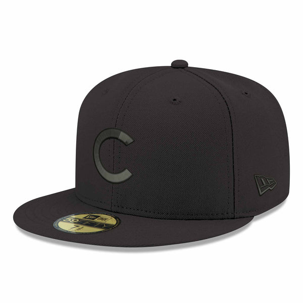 Chicago Cubs New Era Home Black Out 59FIFTY Fitted Cap