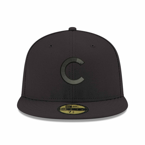 Chicago Cubs New Era Home Black Out 59FIFTY Fitted Cap