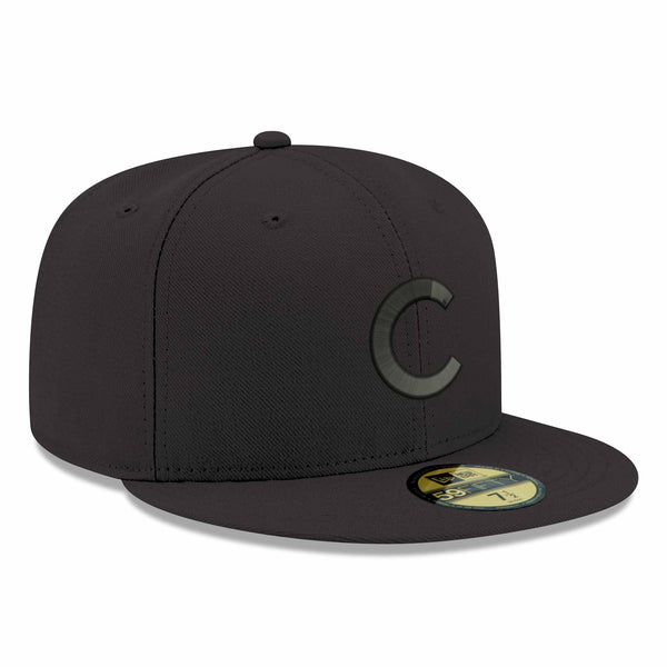 Chicago Cubs New Era Home Black Out 59FIFTY Fitted Cap