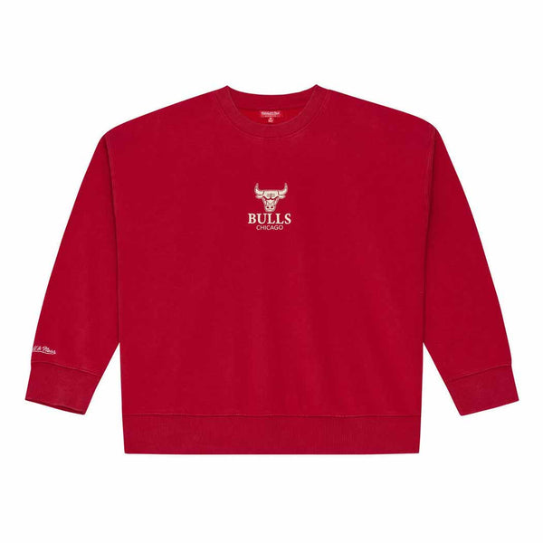Chicago Bulls Mitchell And Ness Women's Essentials Fleece Crew Neck
