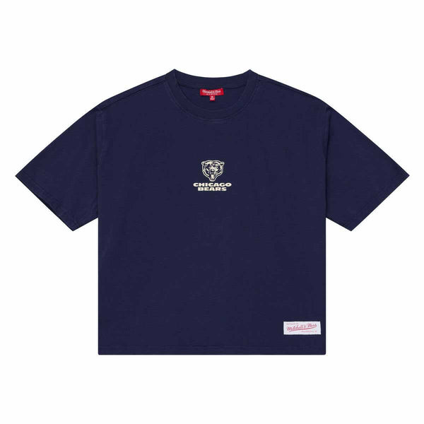Chicago Bears Mitchell And Ness Women's Navy Core Boxy Crop Top Tee Shirt
