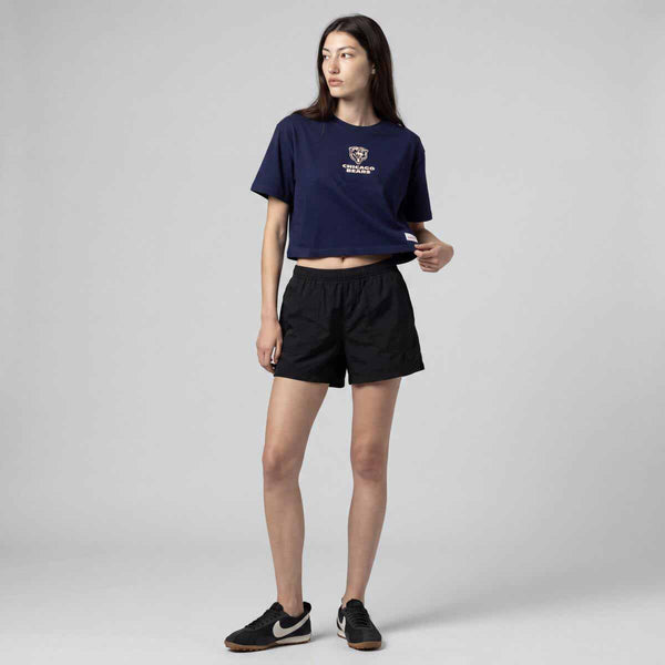 Chicago Bears Mitchell And Ness Women's Navy Core Boxy Crop Top Tee Shirt