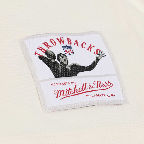 Chicago Bears Mitchell And Ness Women's Retro Roots Boxy Yoke Cream Crop Top Tee Shirt