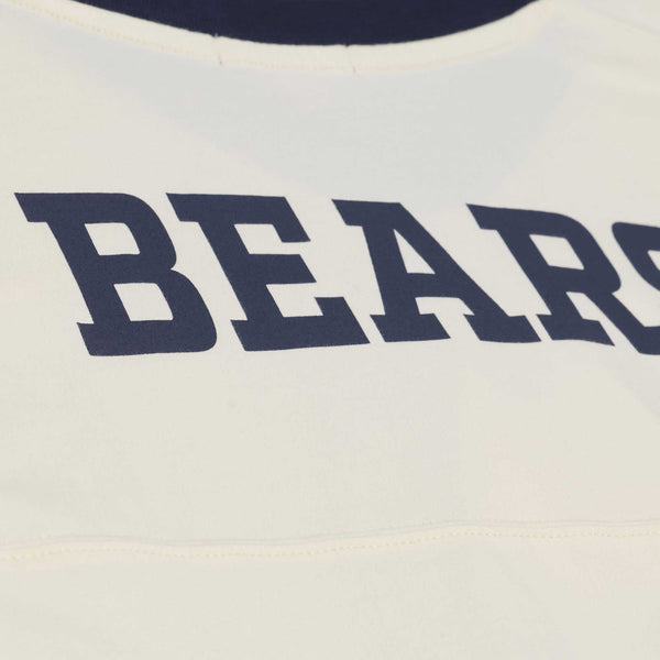 Chicago Bears Mitchell And Ness Women's Retro Roots Boxy Yoke Cream Crop Top Tee Shirt