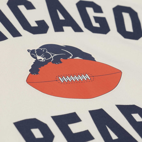 Chicago Bears Mitchell And Ness Women's Retro Roots Boxy Yoke Cream Crop Top Tee Shirt