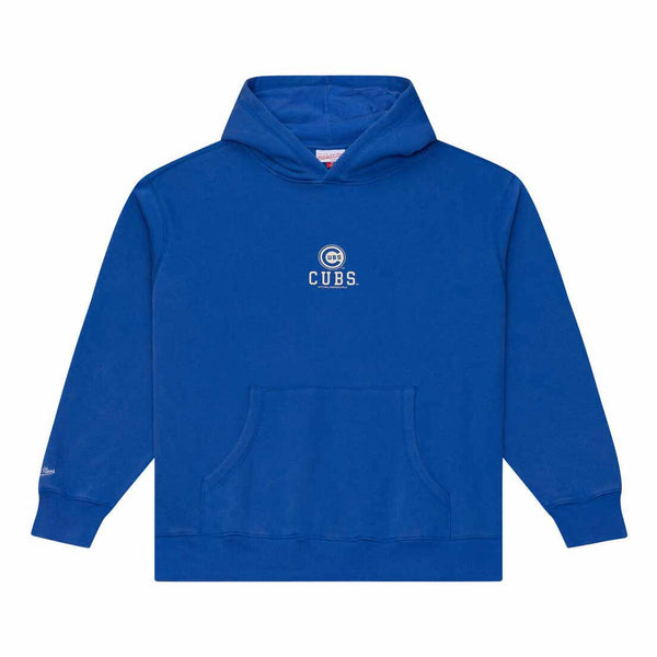 Chicago Cubs Mitchell And Ness Essentials Fleece Royal Blue Hooded Sweatshirt