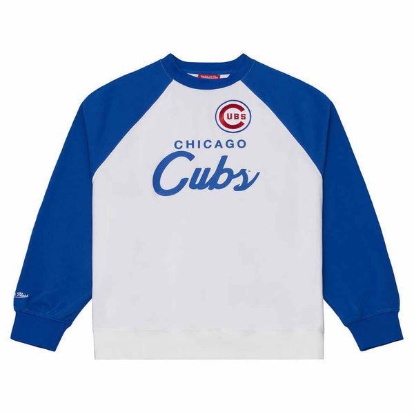 Chicago Cubs Mitchell And Ness Women's Head Coach Raglan Crew Neck
