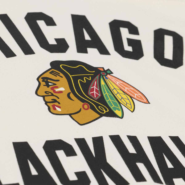 Chicago Blackhawks Mitchell And Ness Womens Retro Roots Boxy Yoke Crop Top Tee Shirt