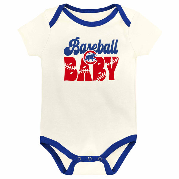 Chicago Cubs Infant Girls 3 Pack Creeper Set