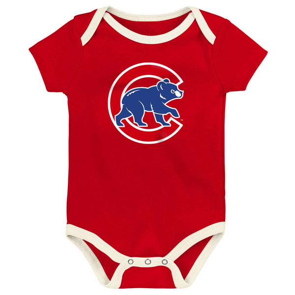Chicago Cubs Newborn Girls 3 Pack Creeper Set