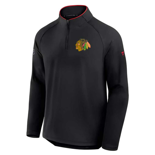 Chicago Blackhawks Fanatics Authentic Pro Rink Training Quarter Zip Sweatshirt