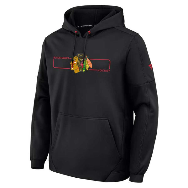 Chicago Blackhawks Fanatics Authentic Pro Rink Poly Fleece Pullover Hooded Sweatshirt