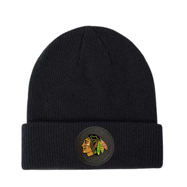 Chicago Blackhawks Fanatics Train 3 Acrylic Cuffed Beanie