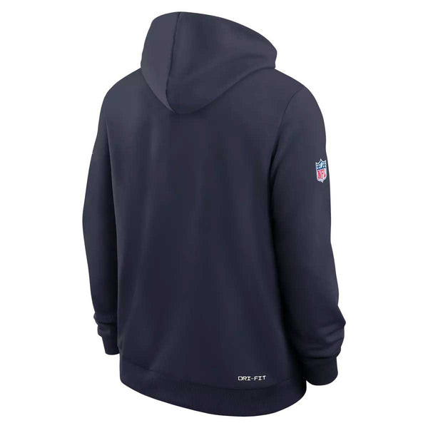 Chicago Bears Nike 2026 Sideline Marine Blue Script Hooded Sweatshirt