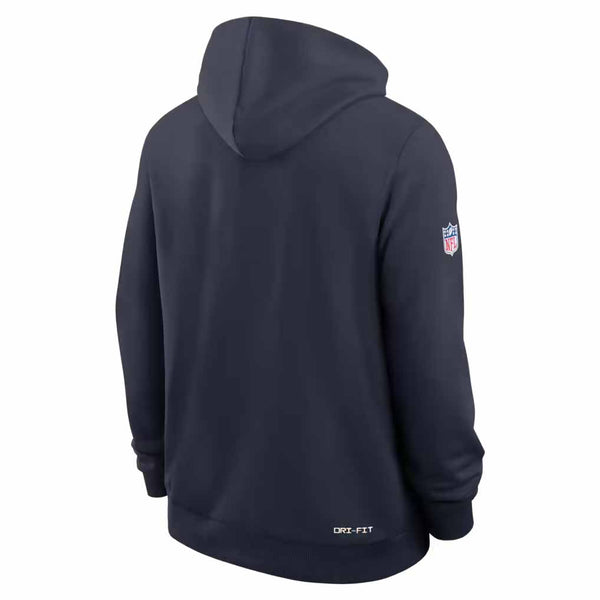 Chicago Bears Nike 2026 Sideline Marine Blue Full Zip Script Hooded Sweatshirt