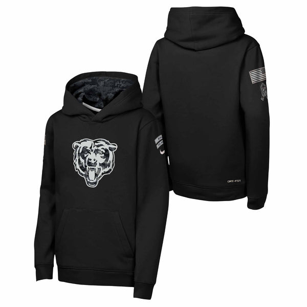 Chicago Bears Nike 2026 Youth Salute To Service On Field Hooded Sweatshirt