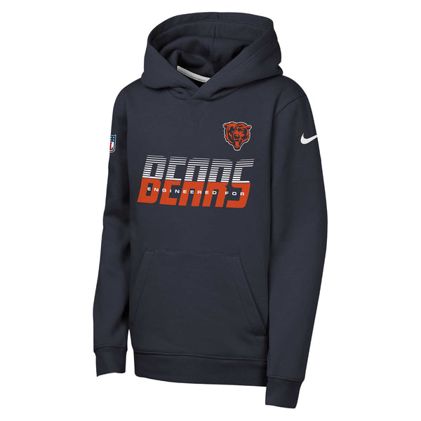Chicago Bears Nike Youth Sideline Marine Blue Hooded Sweatshirt