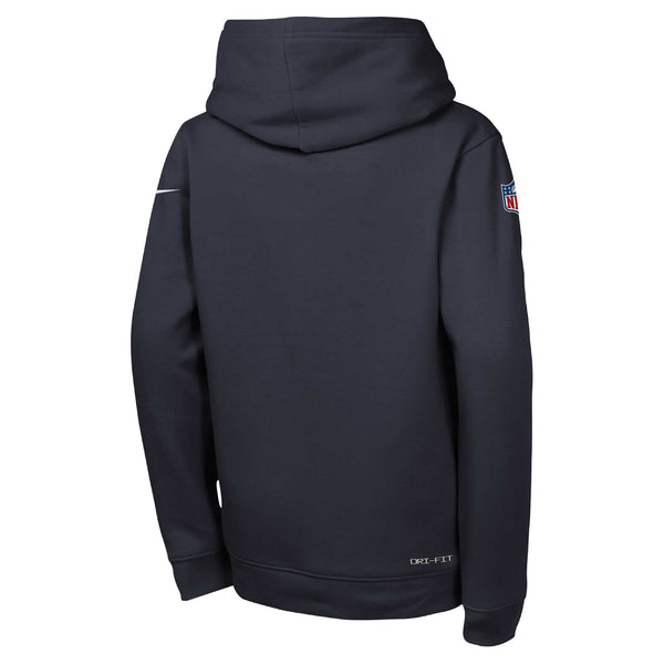 Chicago Bears Nike Youth Sideline Marine Blue Hooded Sweatshirt