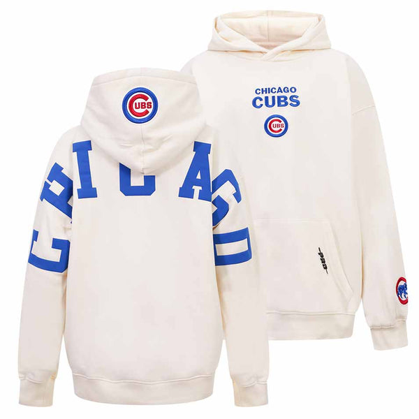 Chicago Cubs Pro Standard Youth Wingspan Pro Bullseye Eggshell Hooded Sweatshirt