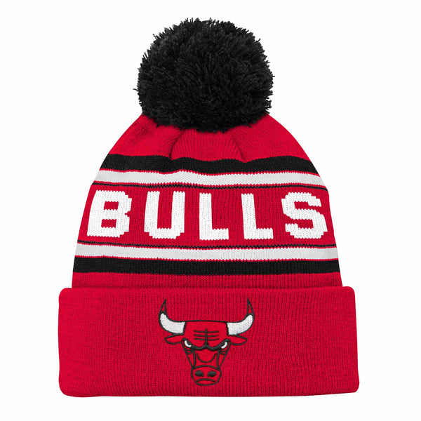 Chicago Bulls Outerstuff Youth Cuffed Knit Hat With Pom