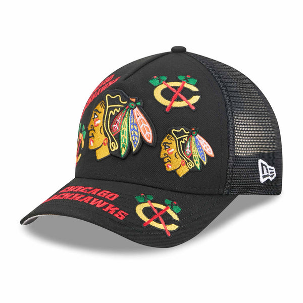 Chicago Blackhawks New Era Retro 9FORTY All Over Snapback Adjustable Cap