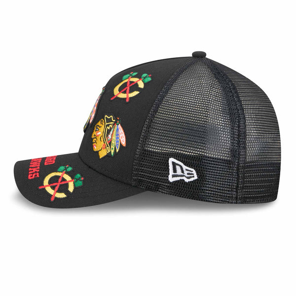 Chicago Blackhawks New Era Retro 9FORTY All Over Snapback Adjustable Cap