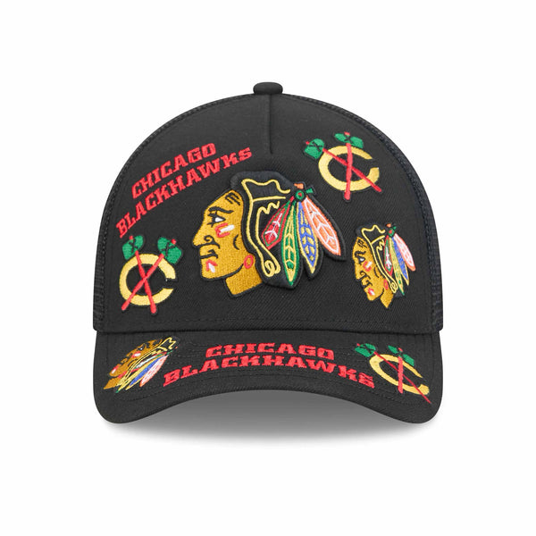 Chicago Blackhawks New Era Retro 9FORTY All Over Snapback Adjustable Cap