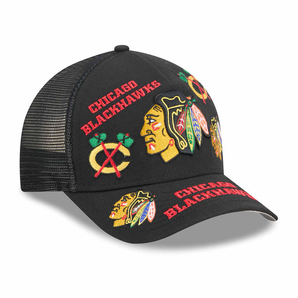 Chicago Blackhawks New Era Retro 9FORTY All Over Snapback Adjustable Cap