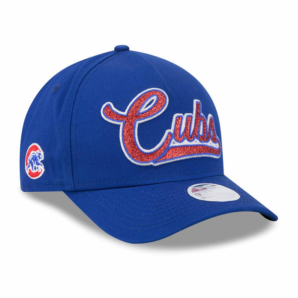 Chicago Cubs New Era 9FORTY Script Walking Bear Glitz Adjustable Cap