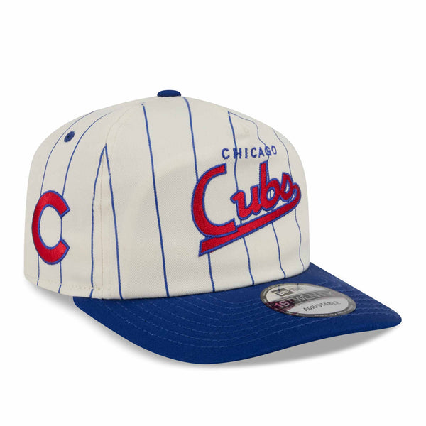 Chicago Cubs New Era Retro Striped Script Snapback Adjustable Cap