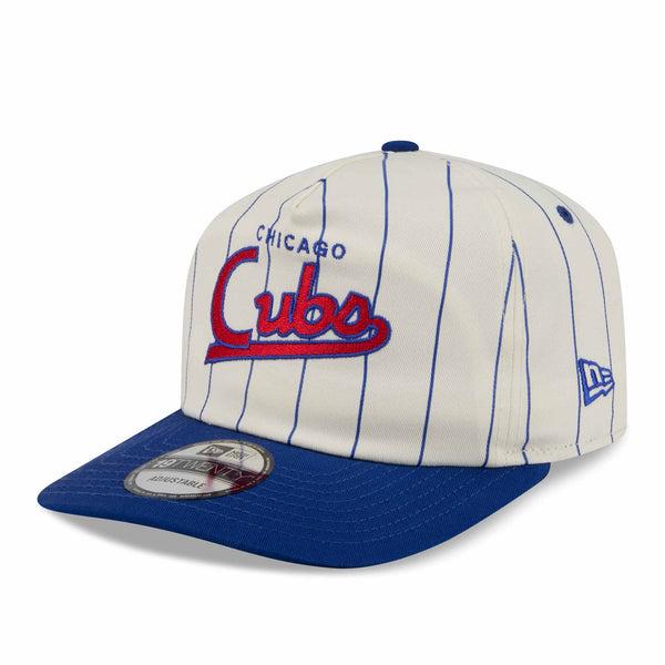 Chicago Cubs New Era Retro Striped Script Snapback Adjustable Cap