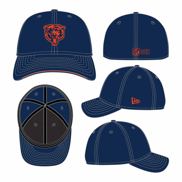 Chicago Bears New Era Navy Primary Logo Flex Fit Cap