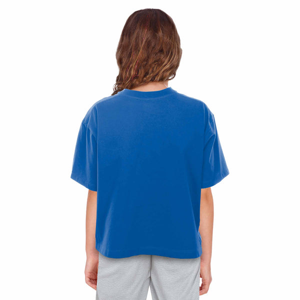 Chicago Cubs New Era Youth Royal Blue Script Bullseye Short Sleeve Tee Shirt