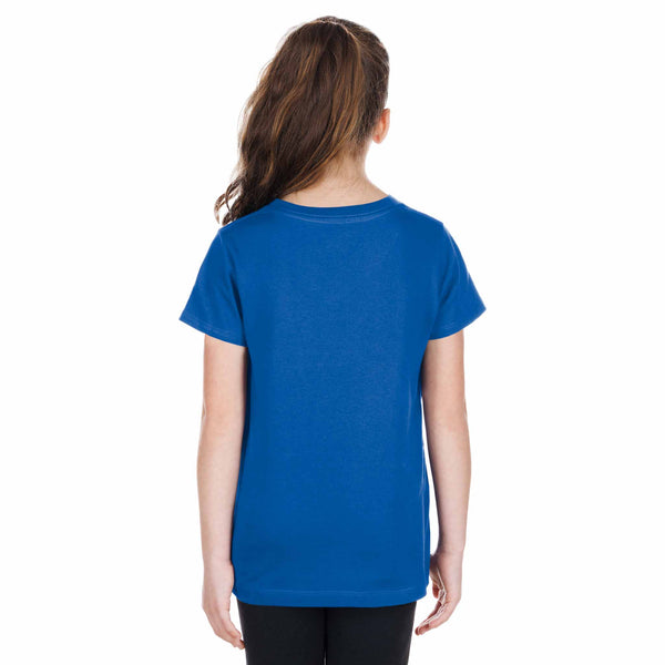 Chicago Cubs New Era Youth Blue Power Script Bullseye Short Sleeve Tee Shirt