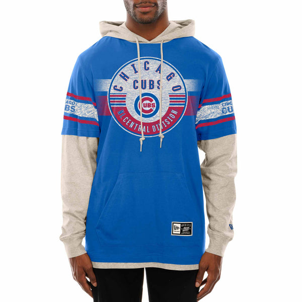 Chicago Cubs New Era Two Tone Retro Gamer Bullseye Hooded Sweatshirt