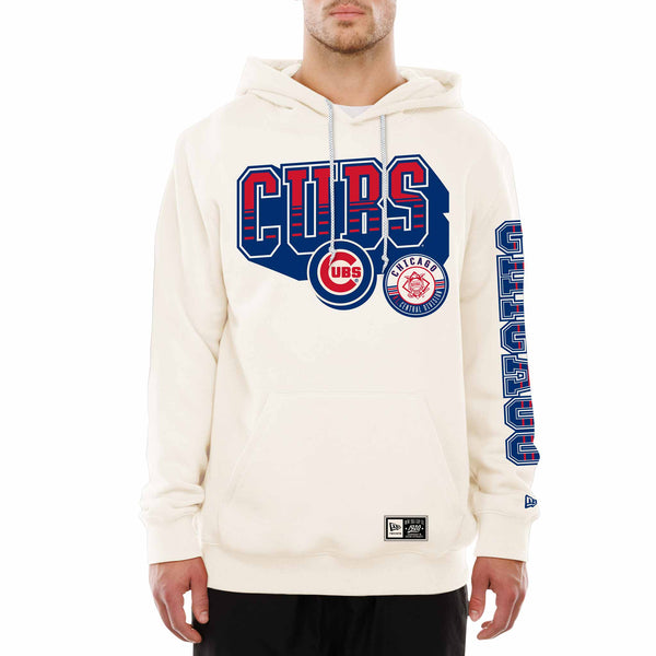 Chicago Cubs New Era Two Tone Retro Gamer Cream Pop Hooded Sweatshirt