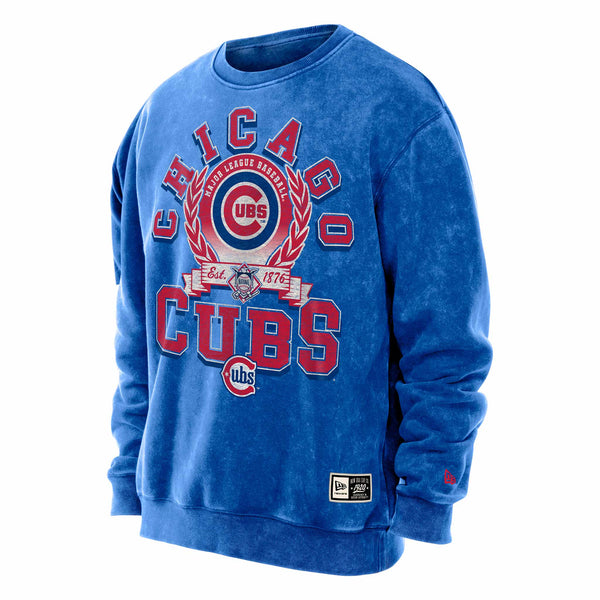 Chicago Cubs New Era Two Tone Retro Alternate Distressed Crewneck Sweatshirt