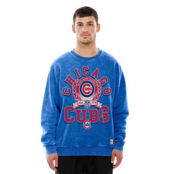 Chicago Cubs New Era Two Tone Retro Alternate Distressed Crewneck Sweatshirt