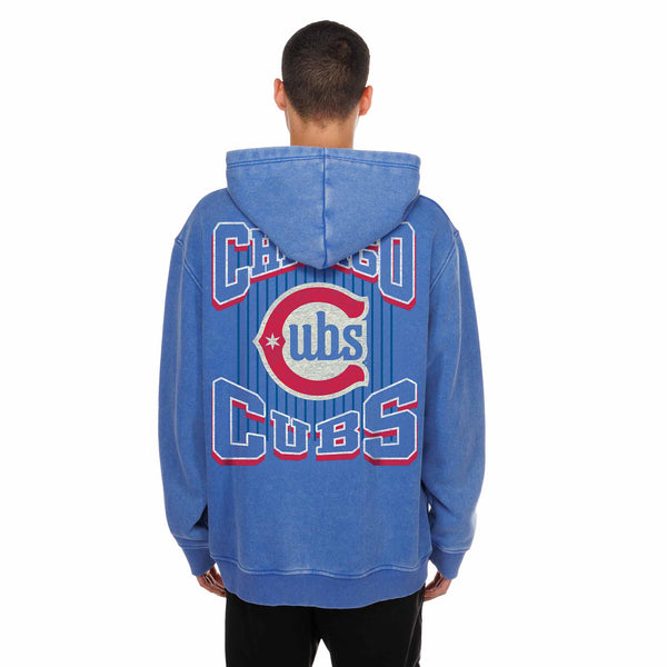 Chicago Cubs New Era Distressed Alternate Full Zip Hooded Sweatshirt