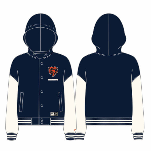 Chicago Bears New Era Women's Classic Button Down Bomber Jacket