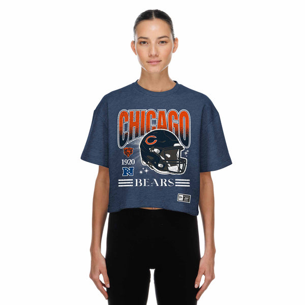 Chicago Bears New Era Women's Retro Multi Logo Print Short Sleeve Tee Shirt