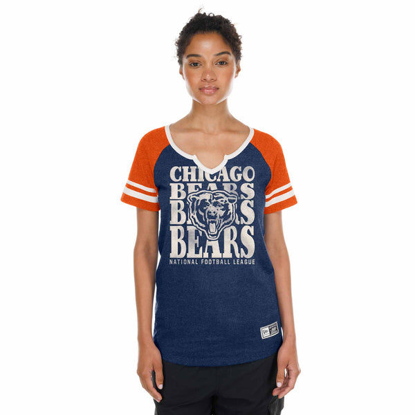Chicago Bears New Era Raglan Stacked Short Sleeve Tee Shirt