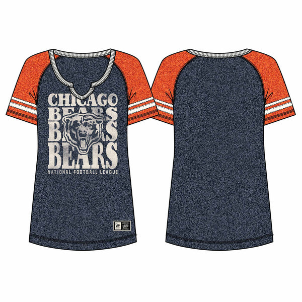 Chicago Bears New Era Raglan Stacked Short Sleeve Tee Shirt