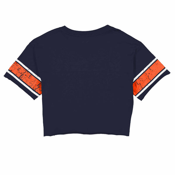 Chicago Bears New Era Women's Stretch Script Boxy Crop Top Tee Shirt